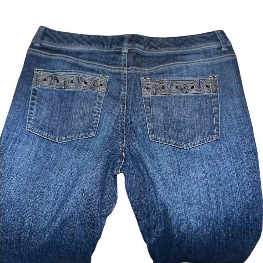 White House Black Market Blanc Dark Blue Denim WideLeg size 8r - Picture 6 of 14